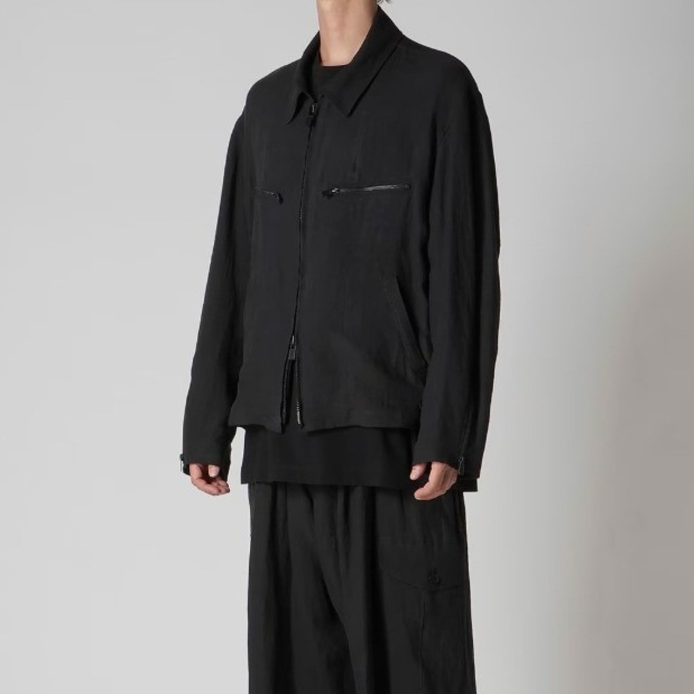 Yohji Yamamoto Linen Cloth Zipper Blouson Jacket HK-Y01-300 Size 4 US XL NEW